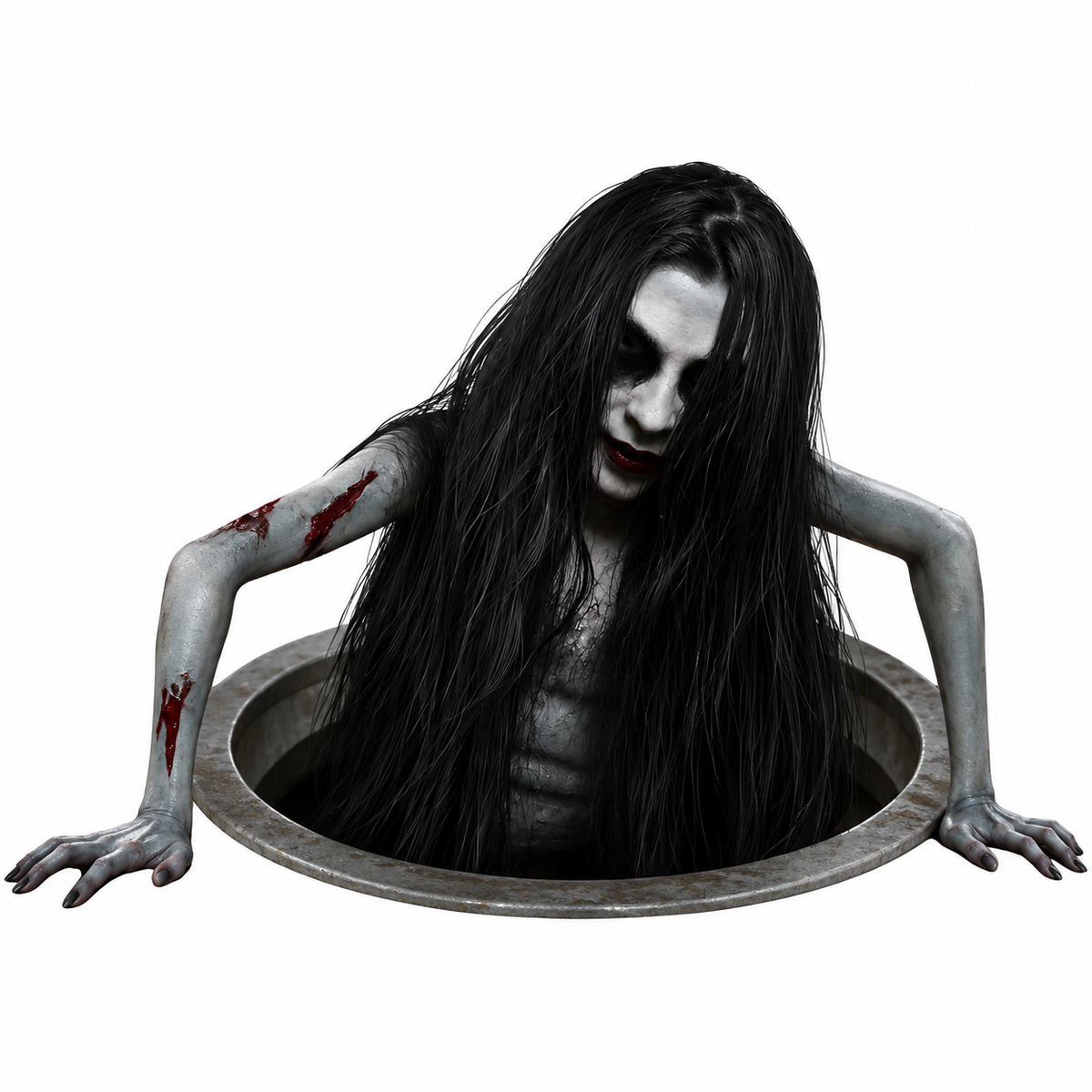 Samoprzylepne naklejki na Halloween z wzorem czarnych włosów do gładkich powierzchni | Morgane