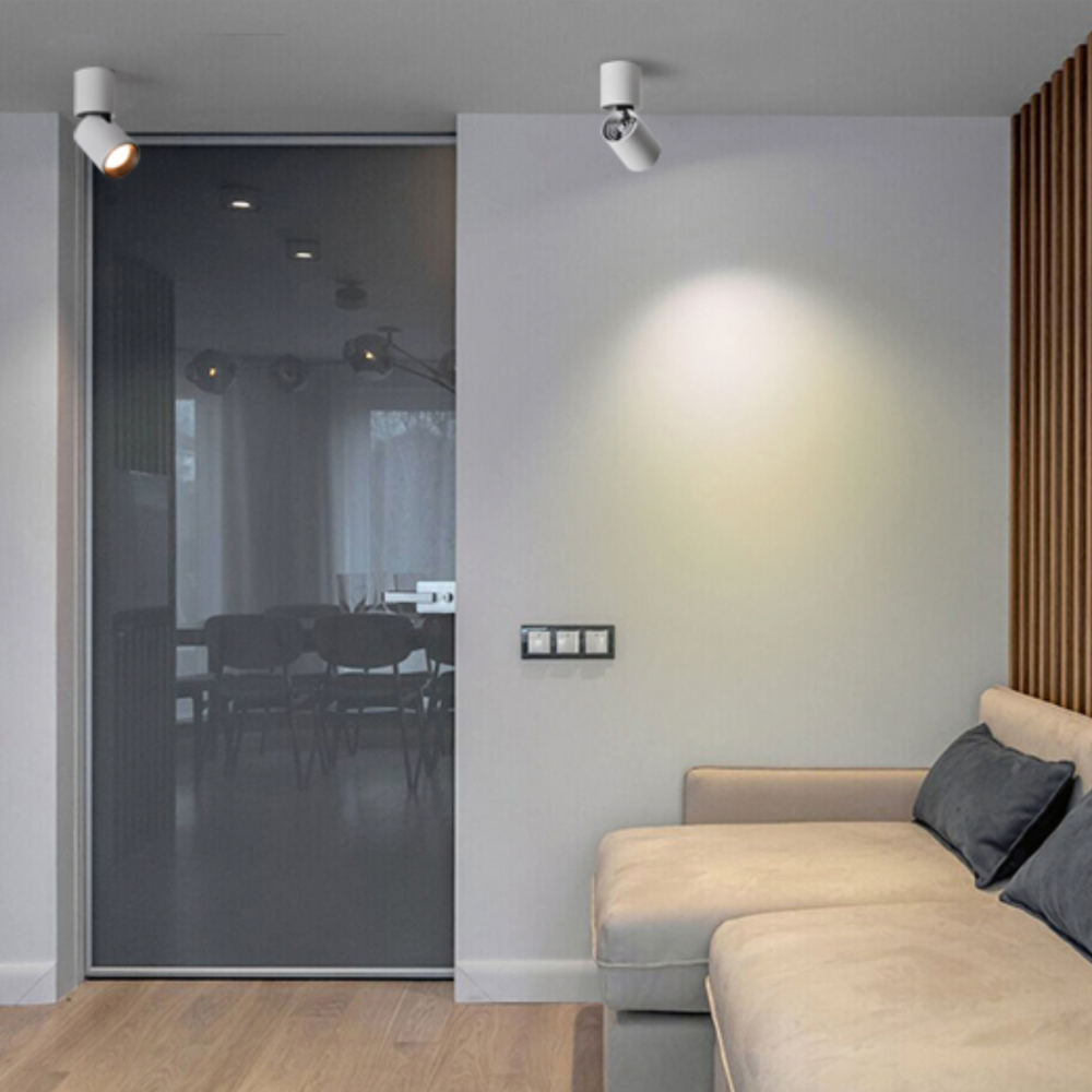 Moderne zylinderstrahler i aluminium med justerbart LED-lys | Mateo