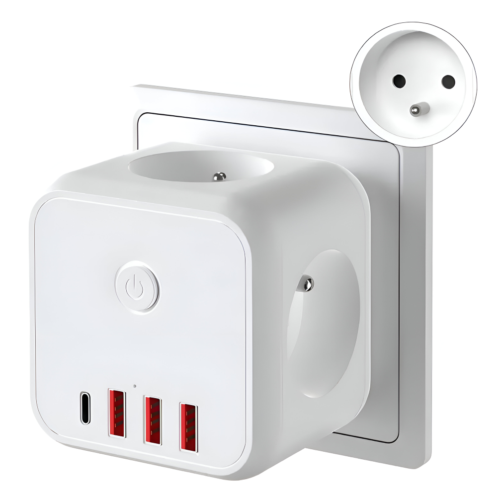 Stikdåse 7-i-1 USB-C USB Overspændingsbeskyttelse Bordmodel | Benedetta