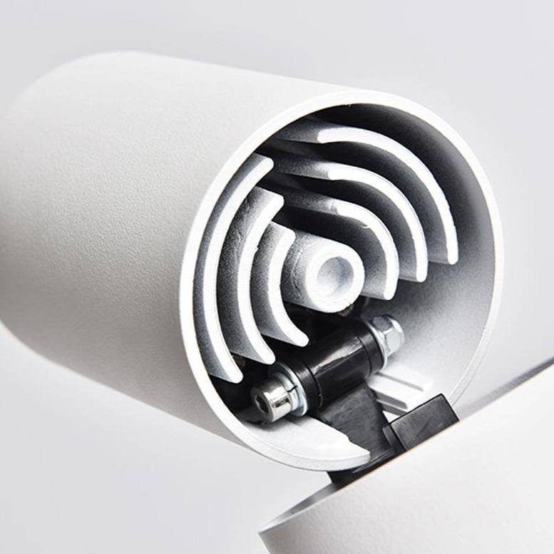 Moderne zylinderstrahler i aluminium med justerbart LED-lys | Mateo