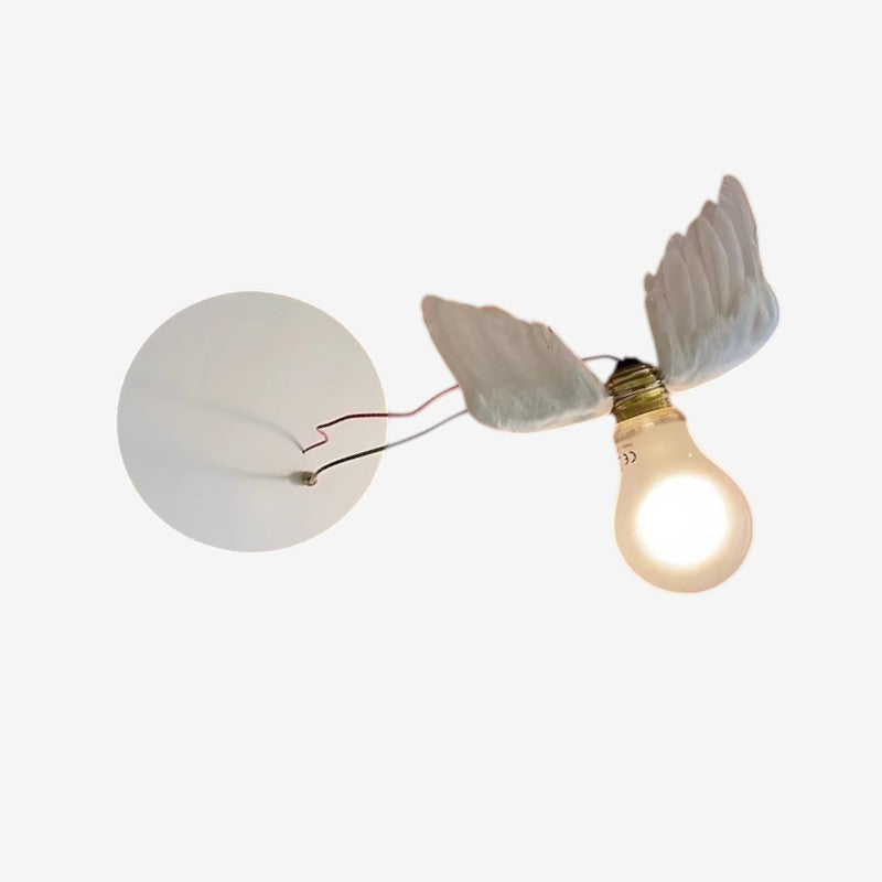 LED væglampe i kobber med vingedesign hvid finish og vægmontering | Béatric