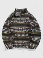 Strik Sweater Oversized Pasform Etnisk Mønster Blød Kvalitet | Zentaro