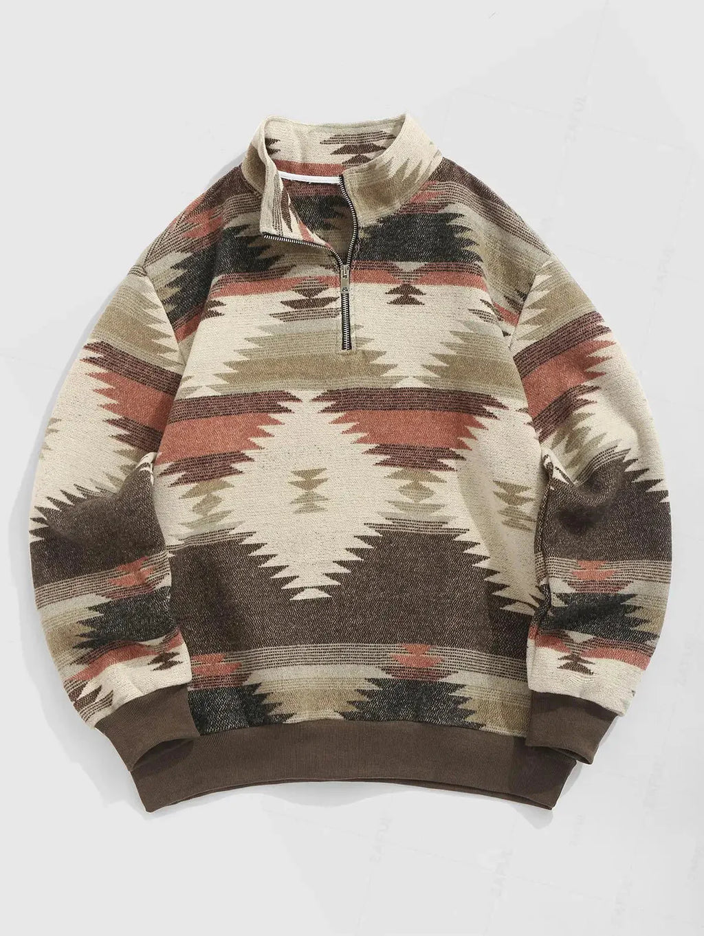 Strik Sweater Oversized Pasform Etnisk Mønster Blød Kvalitet | Zentaro