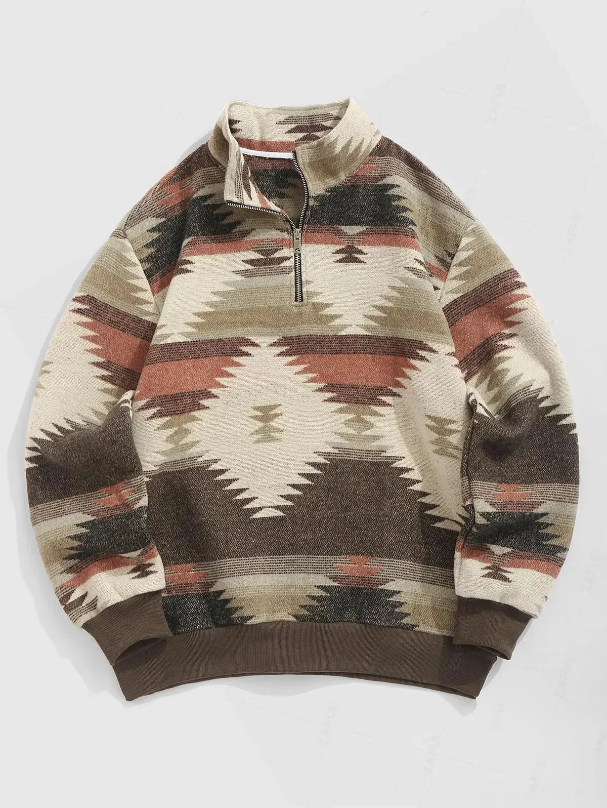 Strik Sweater Oversized Pasform Etnisk Mønster Blød Kvalitet | Zentaro