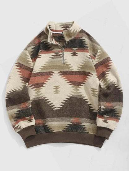 Strik Sweater Oversized Pasform Etnisk Mønster Blød Kvalitet | Zentaro