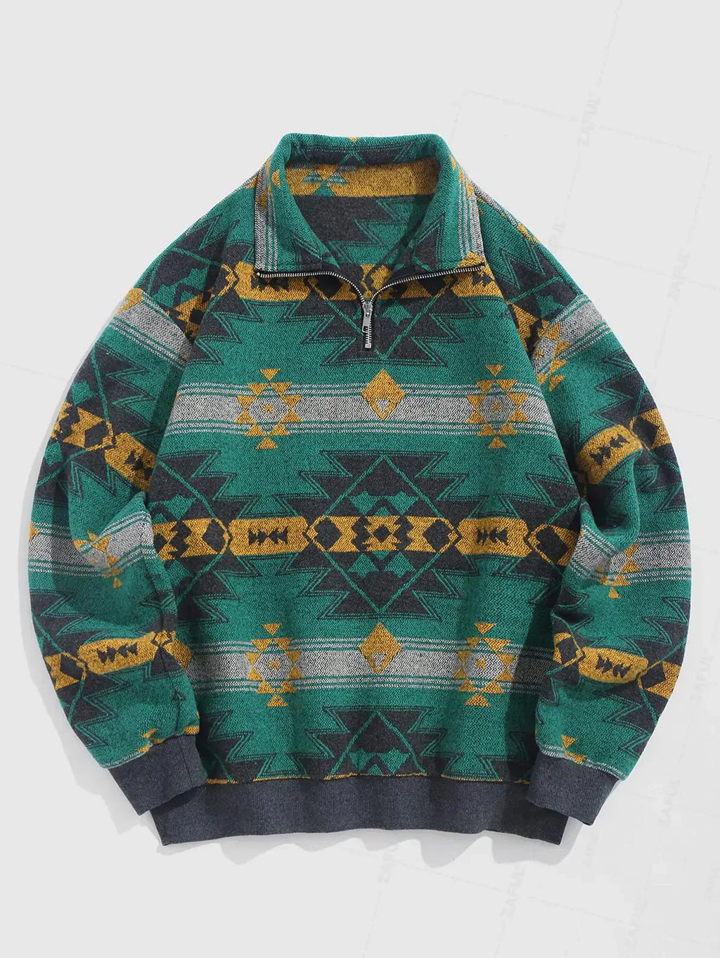 Strik Sweater Oversized Pasform Etnisk Mønster Blød Kvalitet | Zentaro