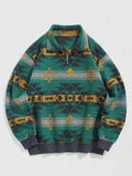 Strik Sweater Oversized Pasform Etnisk Mønster Blød Kvalitet | Zentaro