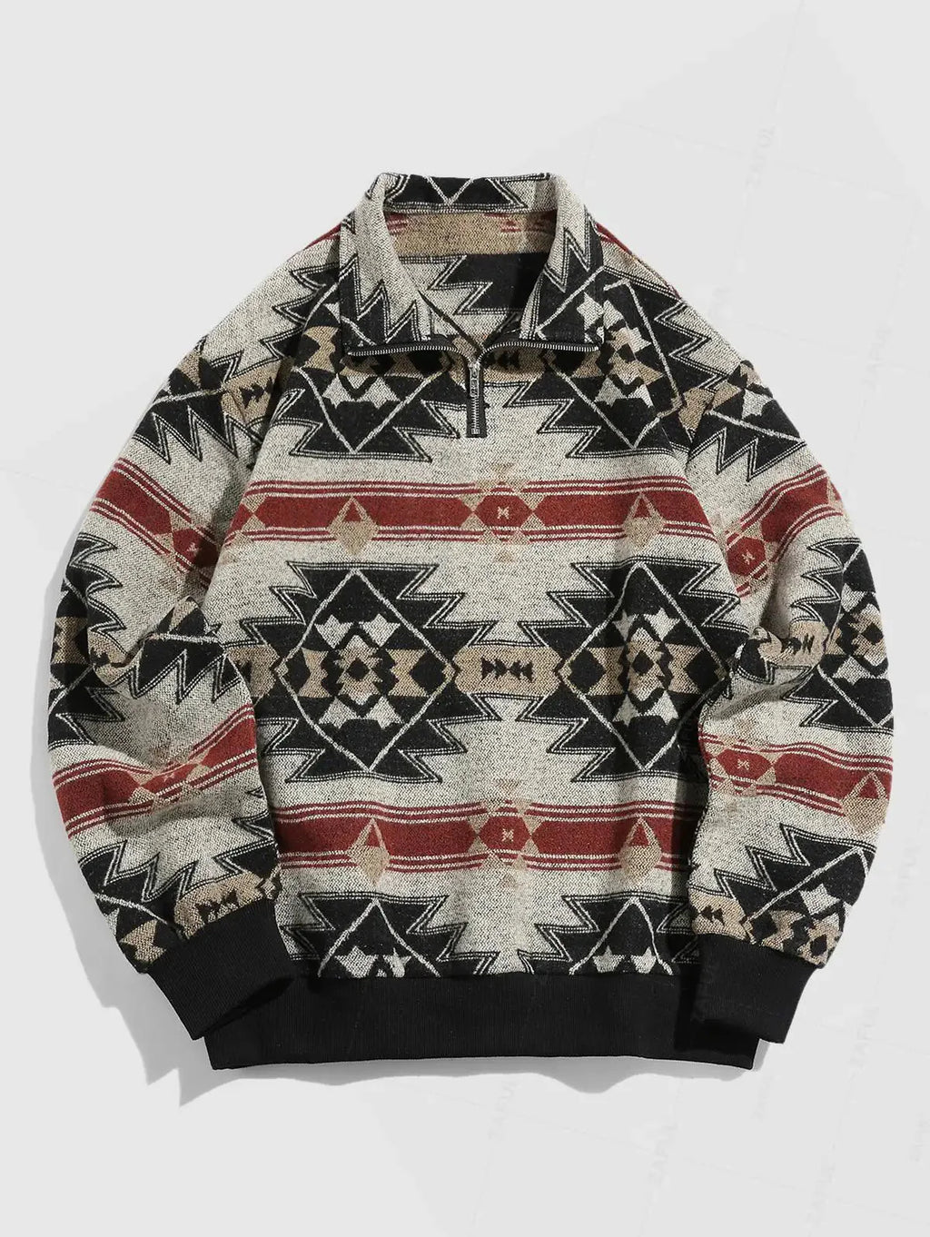Strik Sweater Oversized Pasform Etnisk Mønster Blød Kvalitet | Zentaro