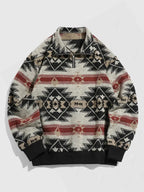 Strik Sweater Oversized Pasform Etnisk Mønster Blød Kvalitet | Zentaro