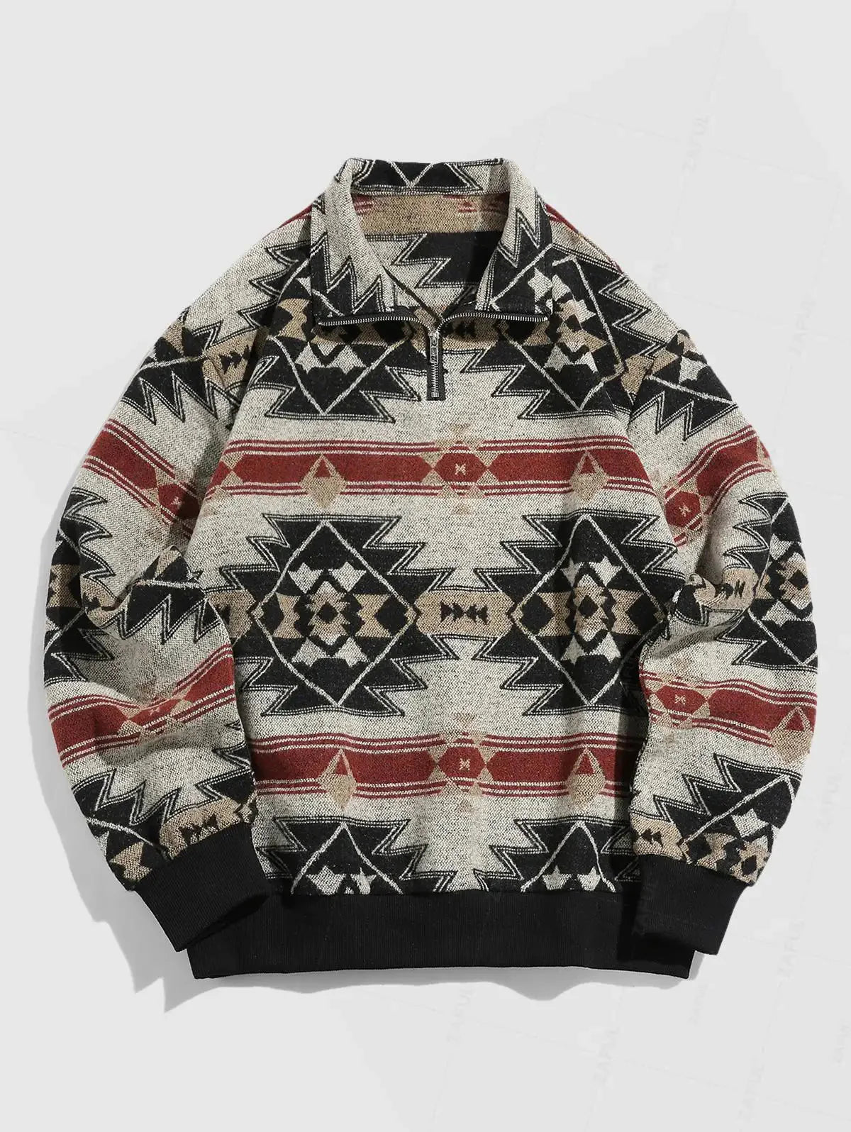Strik Sweater Oversized Pasform Etnisk Mønster Blød Kvalitet | Zentaro