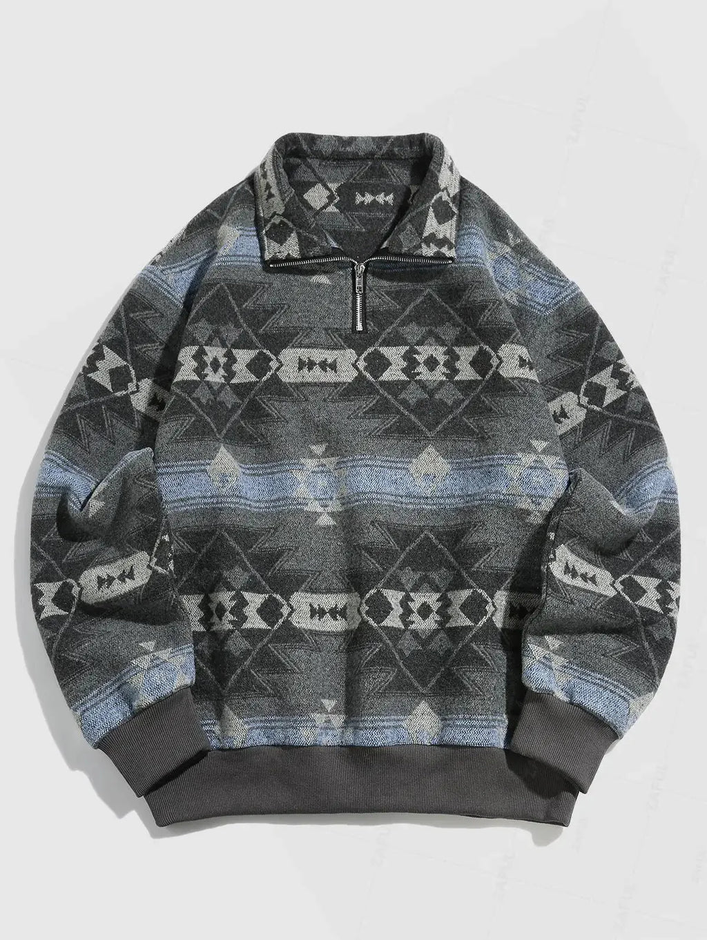 Strik Sweater Oversized Pasform Etnisk Mønster Blød Kvalitet | Zentaro