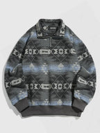 Strik Sweater Oversized Pasform Etnisk Mønster Blød Kvalitet | Zentaro