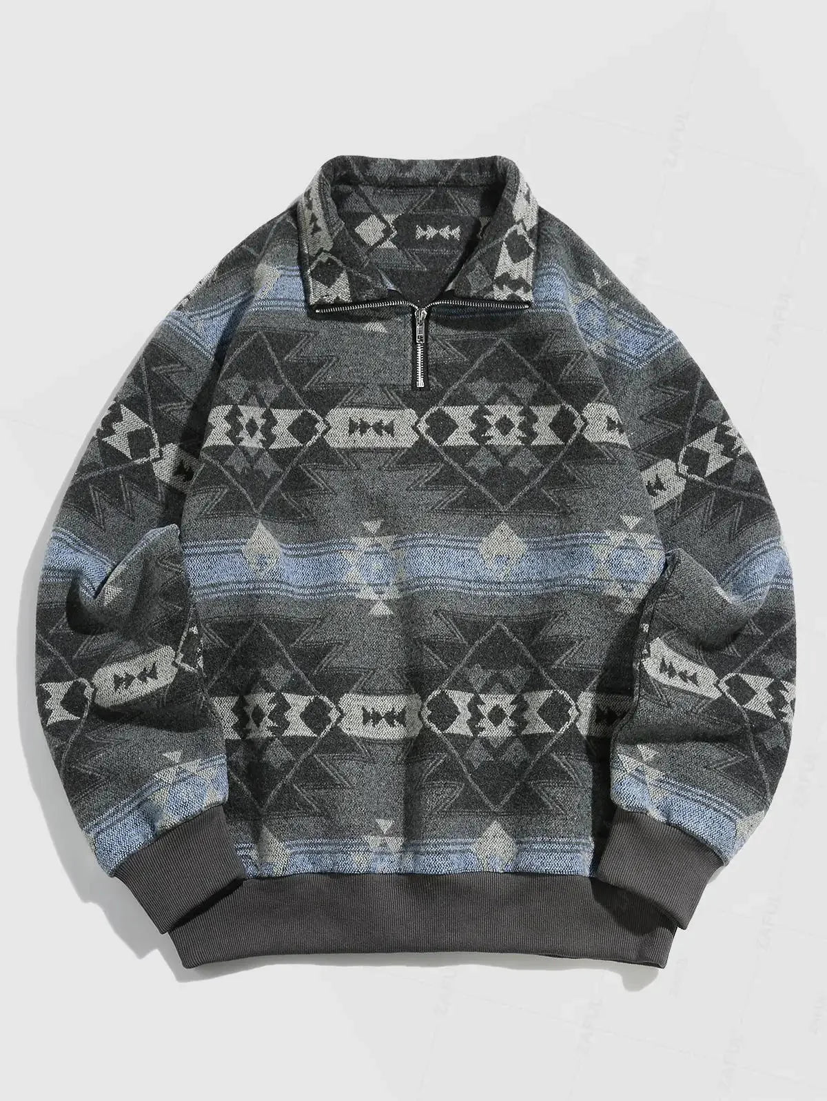 Strik Sweater Oversized Pasform Etnisk Mønster Blød Kvalitet | Zentaro