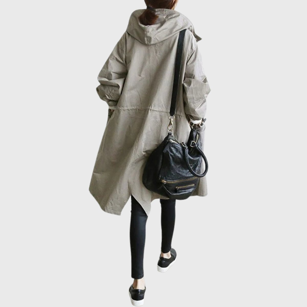 Women's Hooded Water-Repellent Oversized Long Trench Coat