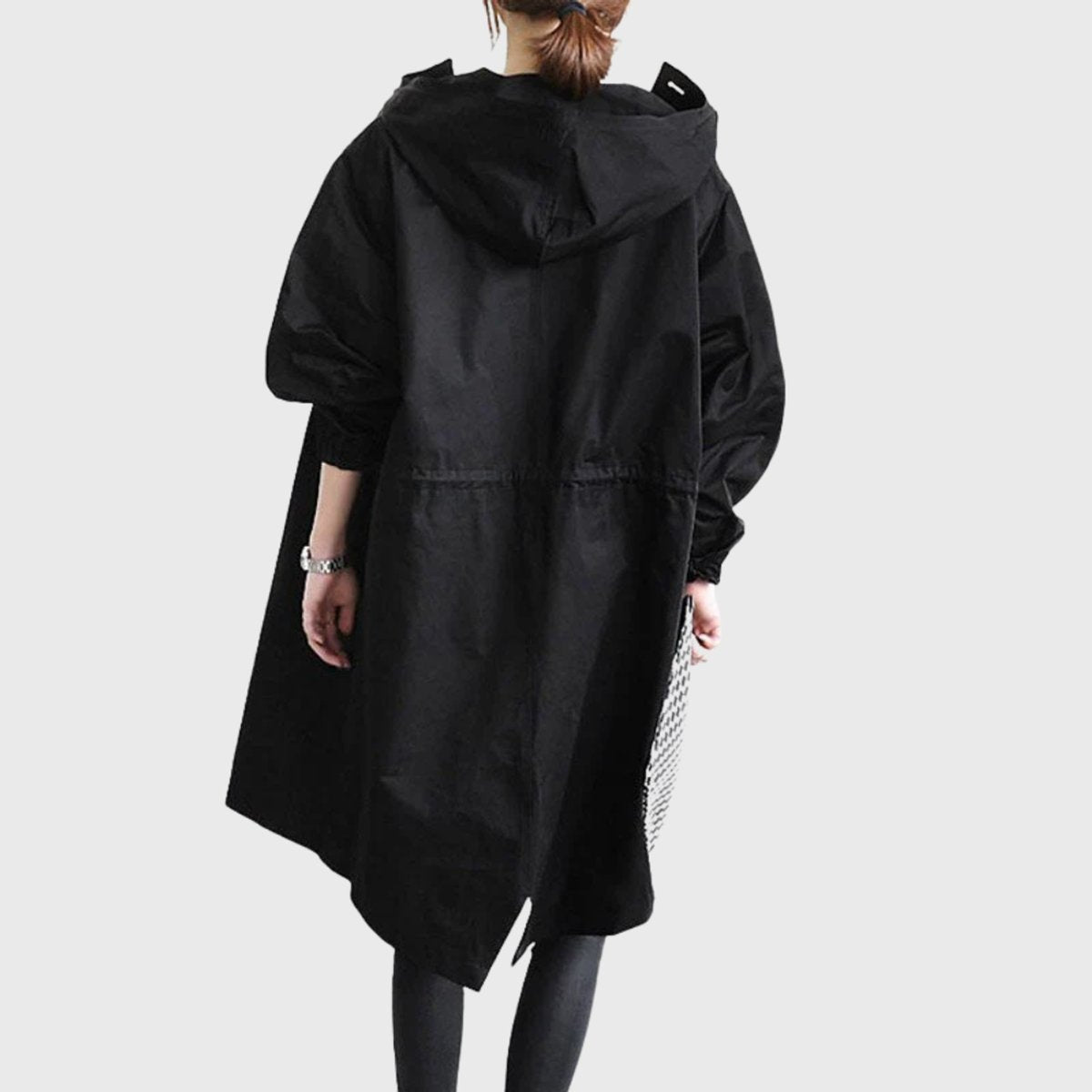 Women's Hooded Water-Repellent Oversized Long Trench Coat