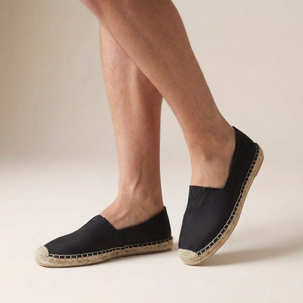Women's Orthopedic Espadrilles Slip-On Jute Sole - Black