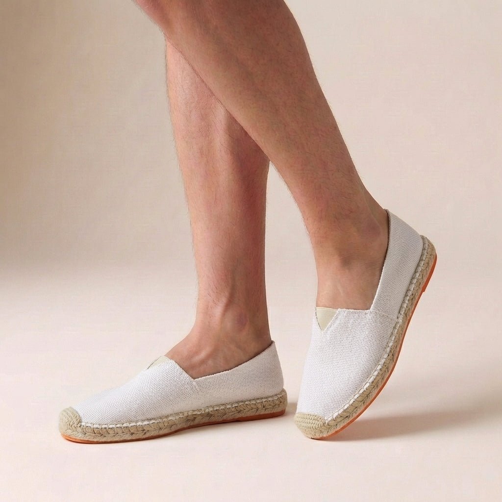 Women's Orthopedic Espadrilles Slip-On Jute Sole - White