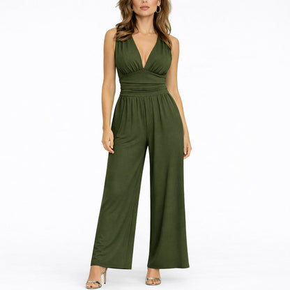 Jumpsuit V-Hals Wide Leg Elegant | Angelina
