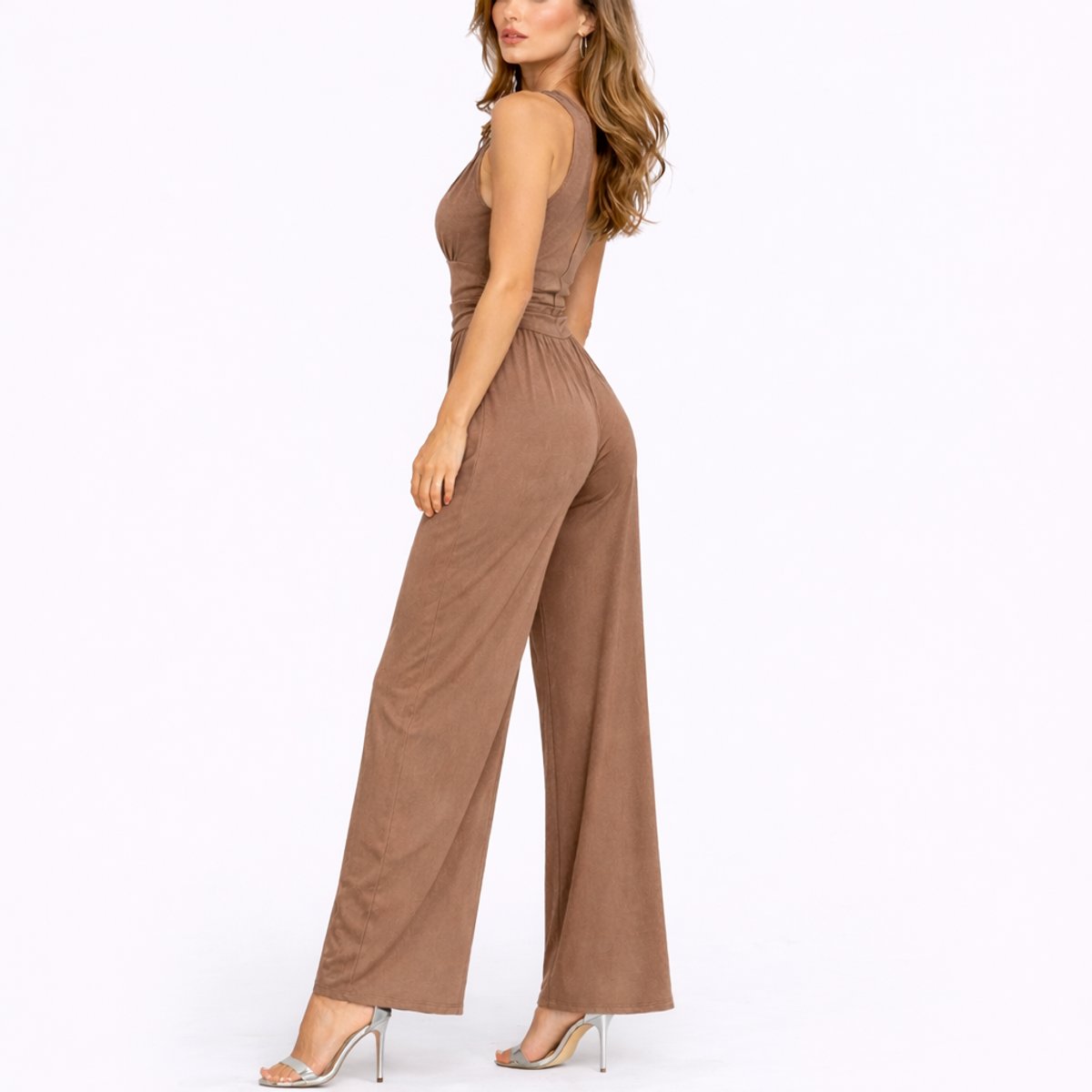Jumpsuit V-Hals Wide Leg Elegant | Angelina