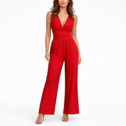 Jumpsuit V-Hals Wide Leg Elegant | Angelina