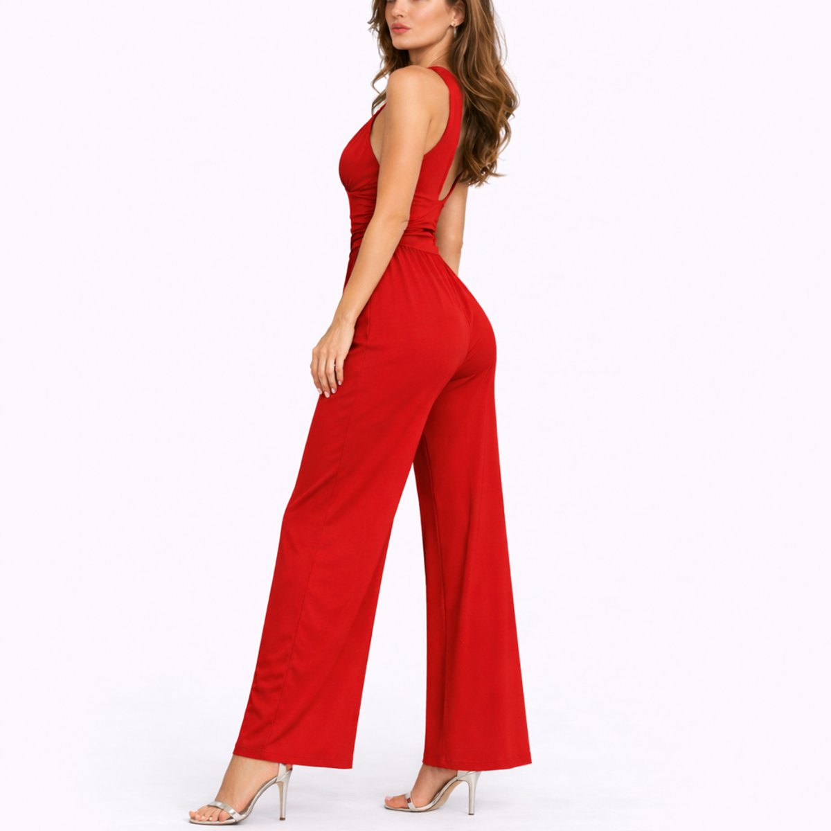 Jumpsuit V-Hals Wide Leg Elegant | Angelina