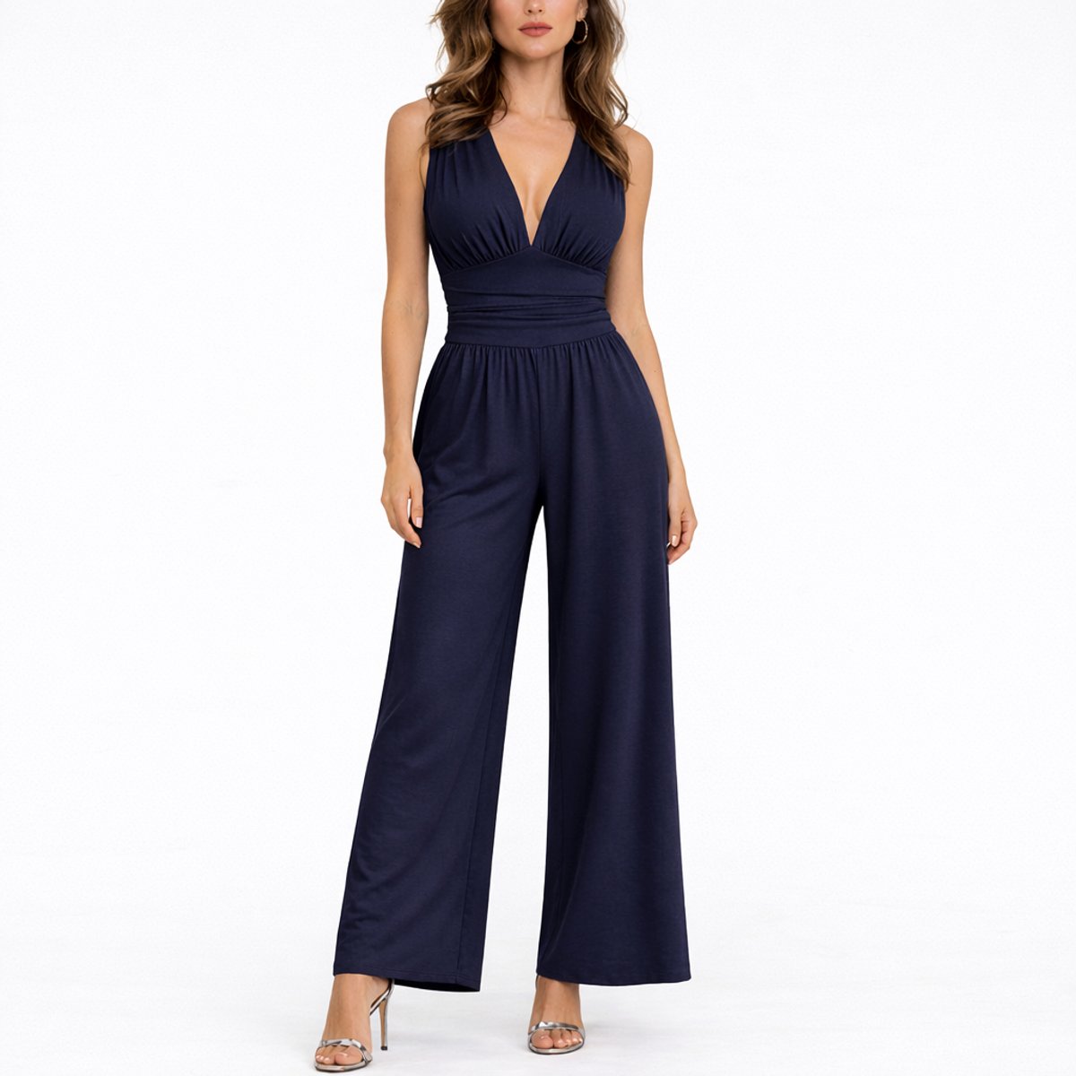 Jumpsuit V-Hals Wide Leg Elegant | Angelina