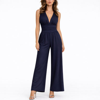 Jumpsuit V-Hals Wide Leg Elegant | Angelina