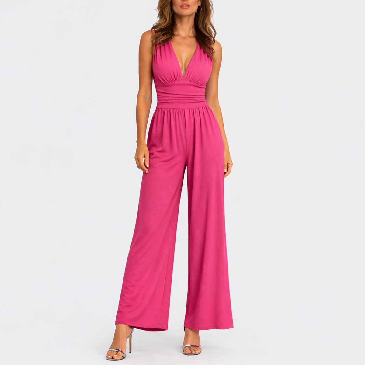 Jumpsuit V-Hals Wide Leg Elegant | Angelina