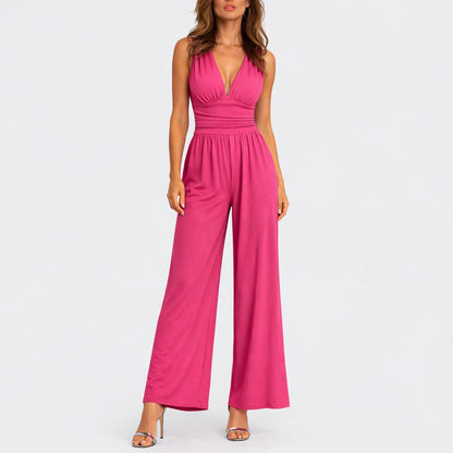 Jumpsuit V-Hals Wide Leg Elegant | Angelina