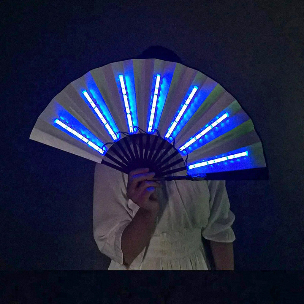 Foldbar håndventilator med LED-lys batteridrift og kompakt design til rejser | Basile